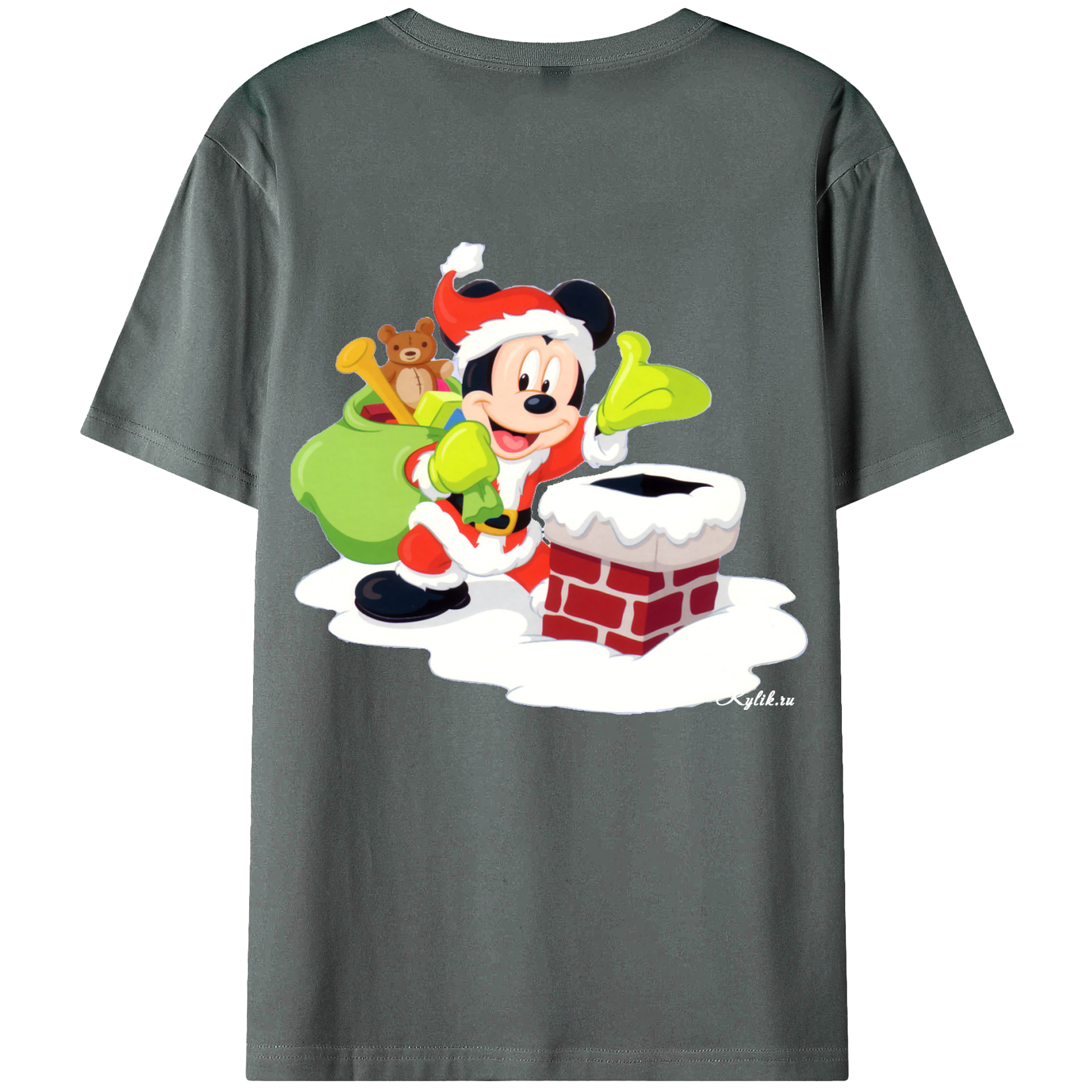 （画像用） ミッキーマウス Mickey Mouse 綿100％半袖Tシャツ（背面プリント）